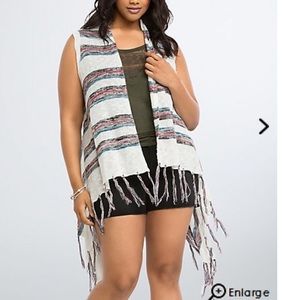 Knit fringe vest